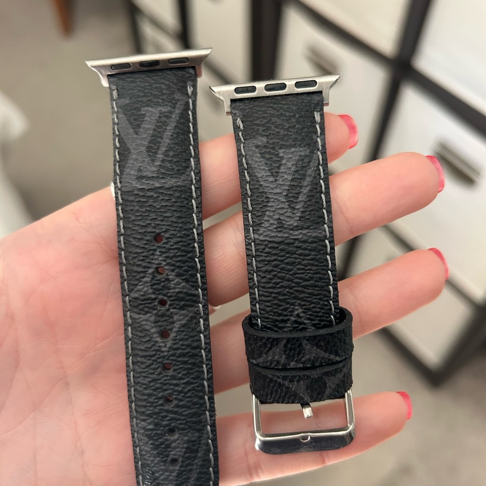 Louis Vuitton Black Leather Watch Strap